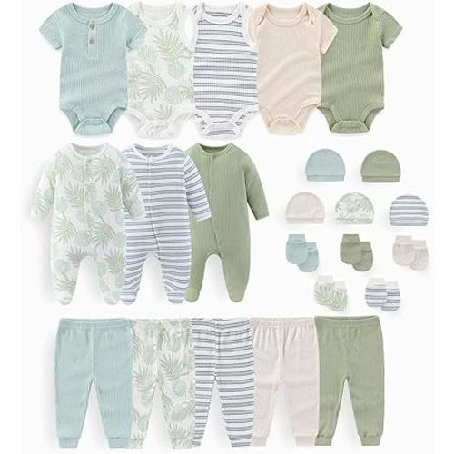 JELYLOVE Unisex Baby Boy Girl Bodysuits And Pants Sets 23 pack Cotton New born Clothing Comfort Infant Birthday Outfit