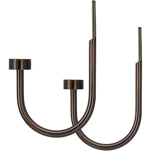 Quality Curtain Holdbacks, Solid Steel Curtain Holdback with Disk Finial,Electroplate Finishes, Set of 2 Window Curtain Tieback Hooks, Antique Bronze