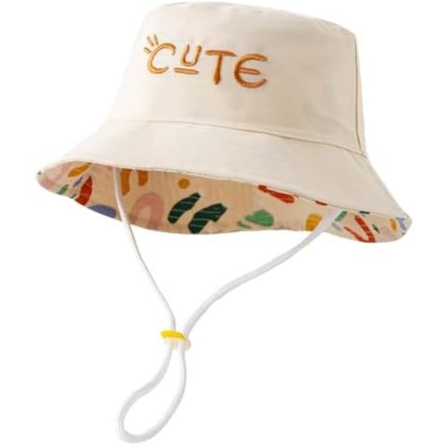 Jastore Kids Toddler Reversible Bucket Hat Baby Boys Girls Sun Hat Fishing Hat for Outdoor Activities Travel