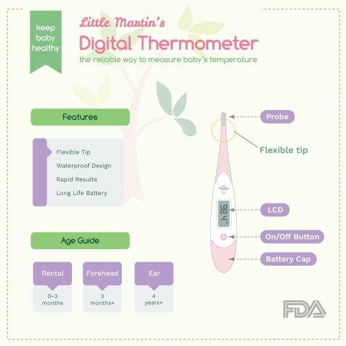 Little Martin's Digital Thermometer for Oral Armpit & Rectal Temperature