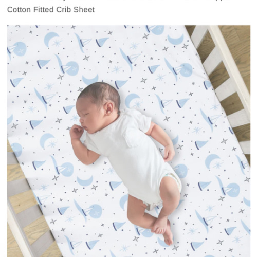 Little Skipper Cotton Nautical Sailboat Fitted Crib/Toddler Sheet – Lambs & Ivy