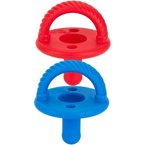 Itzy Ritzy Silicone Pacifiers for Newborn - Sweetie Soother Pacifiers Feature Collapsible Handle & Two Air Holes for Added Safety For Ages Newborn and Up, Coffee & Cream Set of 3 in White, Tan & Brown