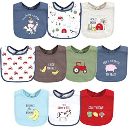 Hudson Baby Unisex BabyCotton Bibs