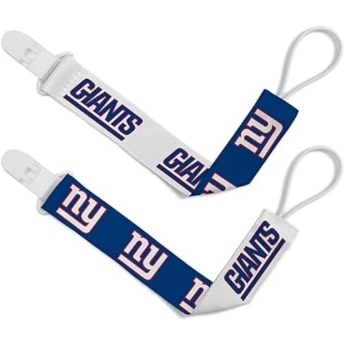 MasterPieces BabyFanatic Officially Licensed Unisex Pacifier Clip 2-Pack - NFL New York Giants - Officially Licensed Baby Apparel