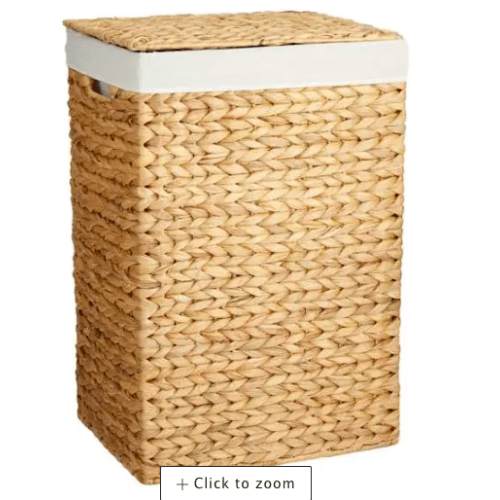 Natural Water Hyacinth Laundry Hamper, Small