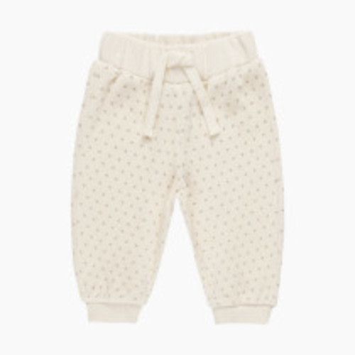 Quincy Mae Velour Relaxed Sweatpant - Natural, 6-12 M