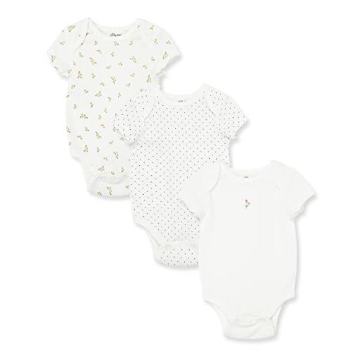 Little Me Baby Girls' 3-Pack 100% Cotton Scratch Free Tag Bodysuits