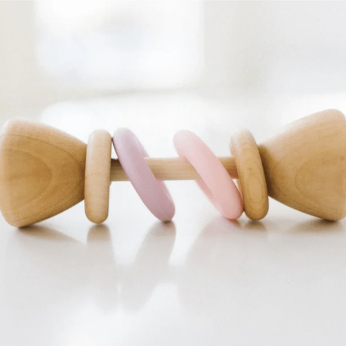 Classic Baby Rattle - Pink/Lavender- Blue Otter Toys