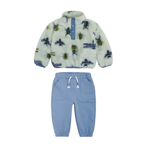 Wonderluxe Baby Boys' Teddy Fleece Pullover and Jogger Pants Set, 2-Piece, Sizes 0/3M-24M