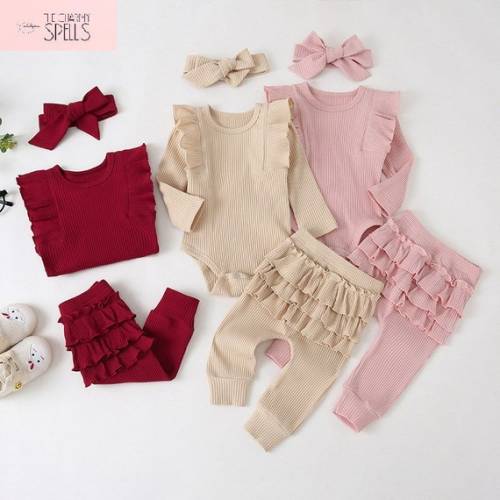 0-24M Newborn Infant Baby Girls Ruffle T-shirt Romper Tops