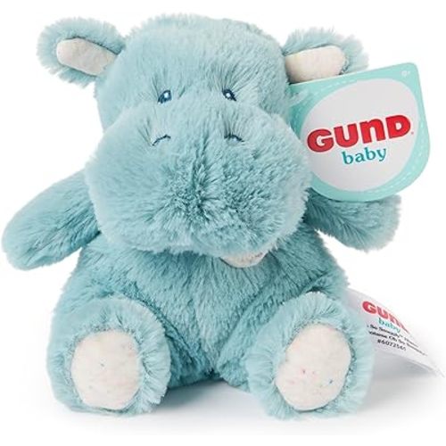 GUND Baby Oh So Snuggly Littles Hippo, Small Stuffed Animals, Hippo Stuffed Animal, Plush Toys for Infants and Toddlers, Teal, 7”