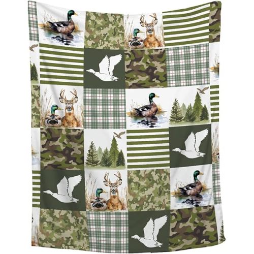 Wild Duck Mallard Throw Blanket, Ultra Soft Flannel Home Decor for Bed Couch Living Room, Duck Lover Gifts, 40"x50" Kids/Throw Size