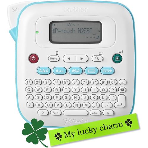 Brother P-Touch PT-N25BT Personal Connected Label Maker, Bluetooth, Design&Print2 app, Portable, Handheld and Prints with P-Touch Btag½â€ (12mm) Wide Color Label Tapes