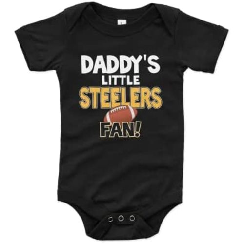 NanyCrafts Baby's Daddy's Little Steelers Fan Bodysuit, Baby Steelers Fan