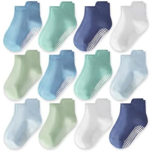 Non-Slip Baby Toddler Ankle Socks Neutral Essentials for Boys Girls