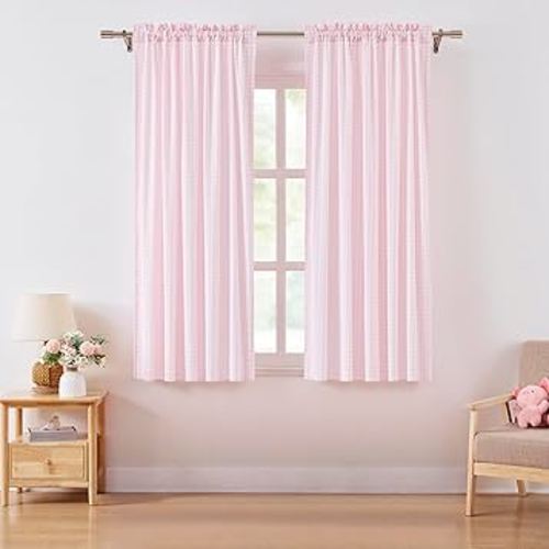 Amazon.com: ZJDECOR Sage Green White Buffalo Plaid Curtains 84 Inches Long,Crinkled Not-See-Through Sheer Rod Pocket Drapes,Rustic Window Treatment for Nursery Living Room,Tiebacks Included,52" Wx84 L(Pack of 2) : Home & Kitchen