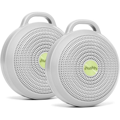 Yogasleep Hushh Portable White Noise Machine for Baby, 3 Soothing, Natural Sounds with Volume Control, Compact for On-The-Go Use & Travel, USB Rechargeable, Baby-Safe Clip & Child Lock, Grey, 2 Count - Hushh 2 Pack
