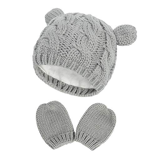Fynnsure Baby Hat Glove Set Soft Newborn Mittens Baby Girl Boys Knitted Toddler Cap Infant Winter Beanie Mitten Sets