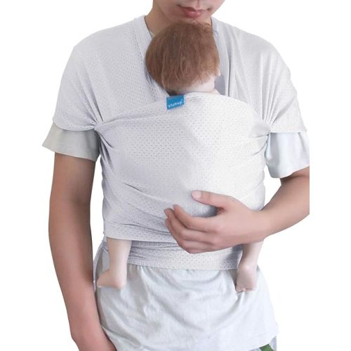 Baby Wrap Sling Carrier for Newborn, Infant, Toddler, Kid | Breathable Lightweight Stretch Mesh Water Sling | Nice for Summer, Pool, Beach, Swimming | Perfect Shower Gift White