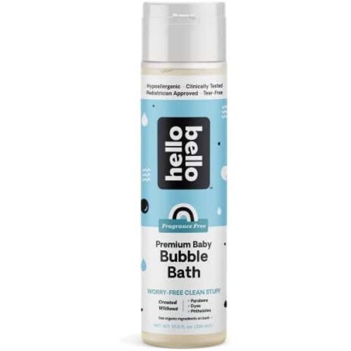 Hello Bello Premium Baby Bubble Bath I Tear Free and Ultra Mild Bubble Bath for Babies and Kids with Aloe Vera, Calendula and Avocado Extract I Fragrance Free I 10 FL Oz (1 Pack)