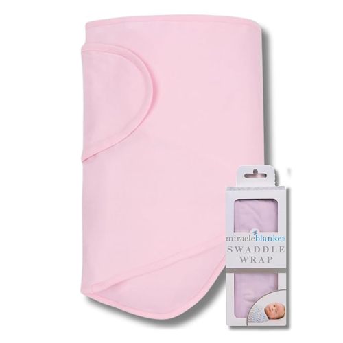 Miracle Blanket Swaddle Wrap – Help Your Newborn Sleep Longer – Soft & Secure Sleep Sack for Infants – Easy-to-Use Swaddling Blanket for a Calm Baby (Pink)