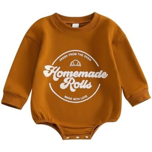 Thanksgiving Baby Girl Boy Outfit Newborn Bubble Romper Fall Winter Infant Long Sleeve Sweatshirt Top Cute Clothes