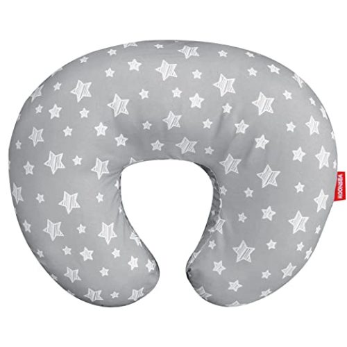 Nursing Pillow Cover for Baby Snug Fits Boppy Nursing Pillows, Breastfeeding Nursing Pillow Slipcovers Super Soft, for Breastfeeding Moms, Grey Star