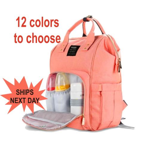 Monogrammed Diaper Bag Backpack, Multi-Functional Baby Nappy Bag