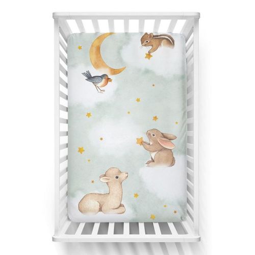 Mini Crib Sheet - 100% Cotton - Goodnight Wonderland by Rookie Humans