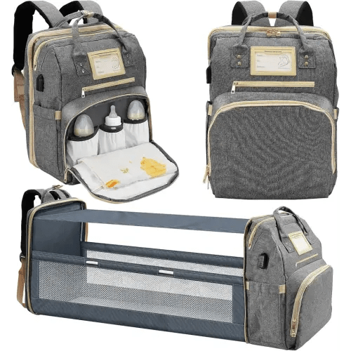 Lenski Diaper Bag Backpack, Baby Shower Gifts for New Mom, Baby Registry Search, Newborn Diaper Bag with Changing Station and USB Charging Port, Toddler Travel Essential, Large Capacity Nappy Bag