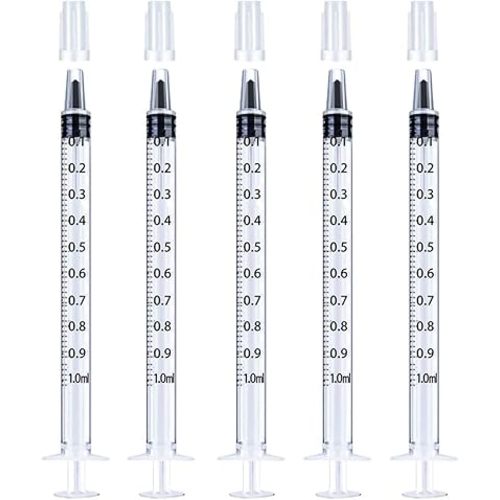 30Pcs 1ml Syringes with Caps Oral Dispenser Individually Sterile Warpped for Medicine Dropper, Colostrum Collect Feeding Pets, Measuring Liquids, Scientific Labs, Plant Watering