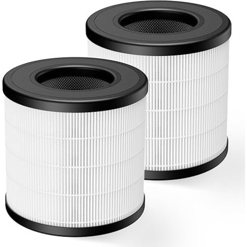 2 Pack PU-P05/AC201B True HEPA Replacement Filter Compatible with FULMINARE PU-P05 Air Purifiers and Purivortex AC201B Air Purifiers, H13 True HEPA Air Filter for Home Pets Dander Dust Smoke Pollen