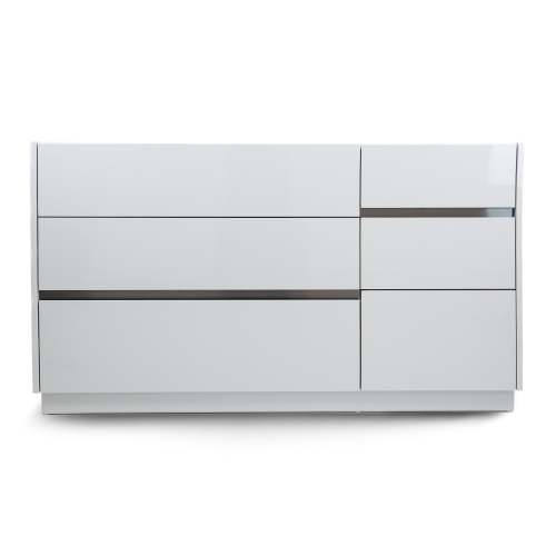 Gilly Grey Glossy Finish Bedroom Dresser