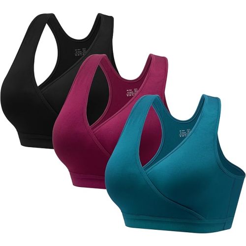 HBselect Nursing Bras for Breastfeeding, Maternity Nursing Sleep Bra Wireless Pregnancy Sleep Bralette 3/5 Pack