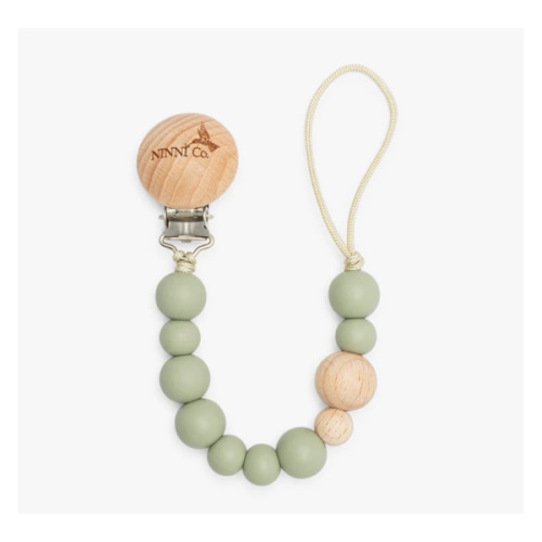 Ninni Co. Olive Green Pacifier Clip