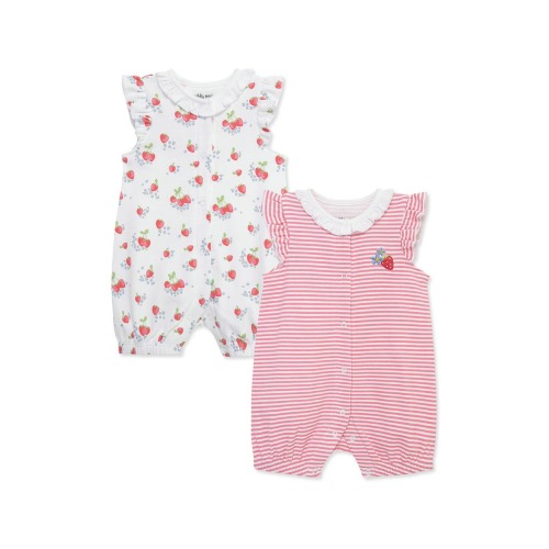 3 months: 2-Pack strawberry Rompers