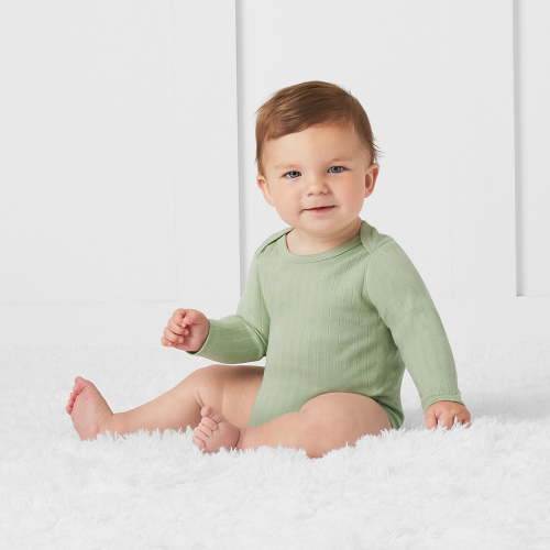 Member's Mark Baby 4-Pack Long Sleeve Organic Cotton Bodysuit