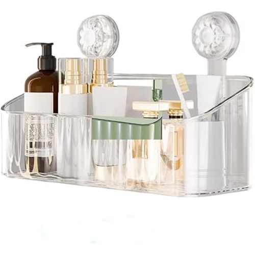Shower Caddy, Shower Basket Strong Suction Shower Shelf Shower Shower Organizer Bathroom Removable(baise shower caddy)