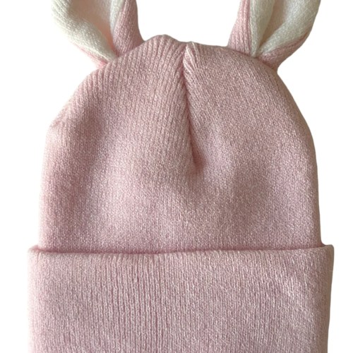 Baby's First Hat, Petal Pink/Warm White Bunny