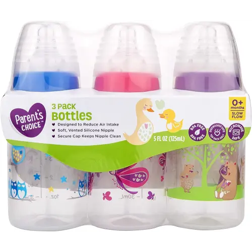 3 Pack of 5 Ounce Baby Bottles Slow Flow Nipple