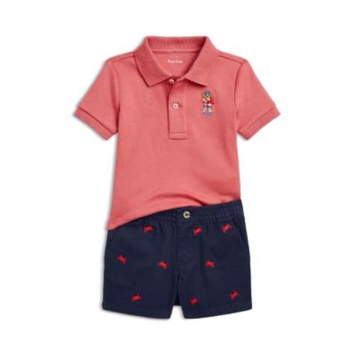 Boys' Bear Cotton Polo Shirt & Short Set - Baby