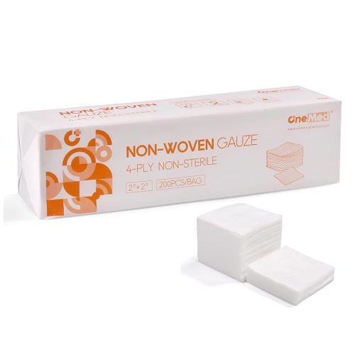 200 Gauze Pads, Highly Absorbent Non-Woven Gauze Sponges 4-Ply, 2x2 Inch All-Purpose Non-Sterile Gauze Pads, Dental Gauze Wound Care Product 1 Pack of 200