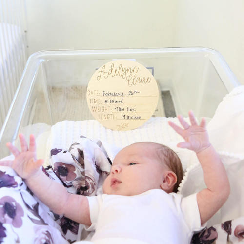 Personalized Birth Stats Wood Announcement