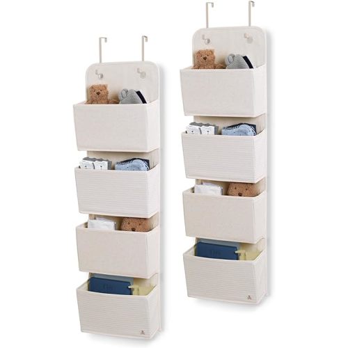 Delta Children GAP babyGap 2-Pack Over the Door Storage Organizer with 4 Pockets, Tan