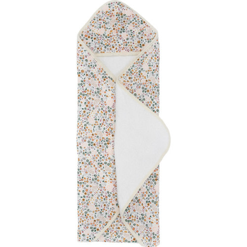 Cotton Muslin & Terry Hooded Infant Towel, Pressed Petals - Little Unicorn | Maisonette