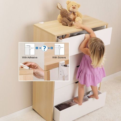 Qdos Zero-screw Furniture Anti-tip Kit - White 2pk
