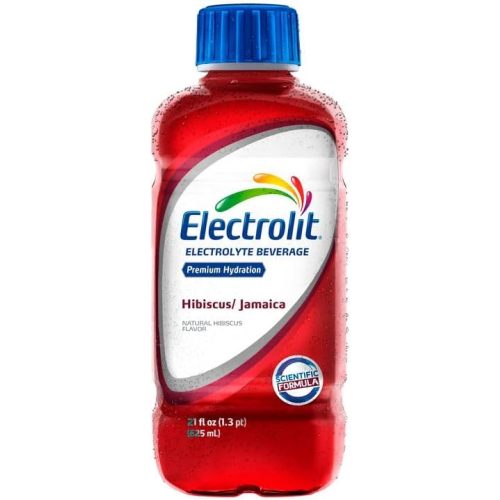 Electrolit Electrolyte Hydration & Recovery Drink, 21oz, Hibiscus/Jamaica, 12 Pack