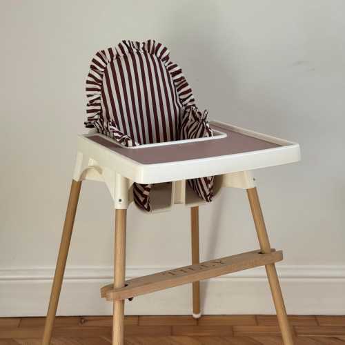 Brown Striped Ruffles Cushion for the Antilop IKEA Highchair