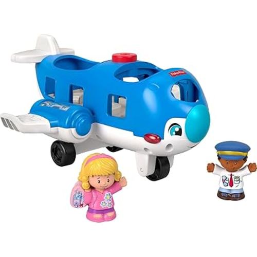 Fisher-Price Little People Musical Toddler Toy Travel Together Airplane with Lights Sounds & 2 Figures for Ages 1+ Years