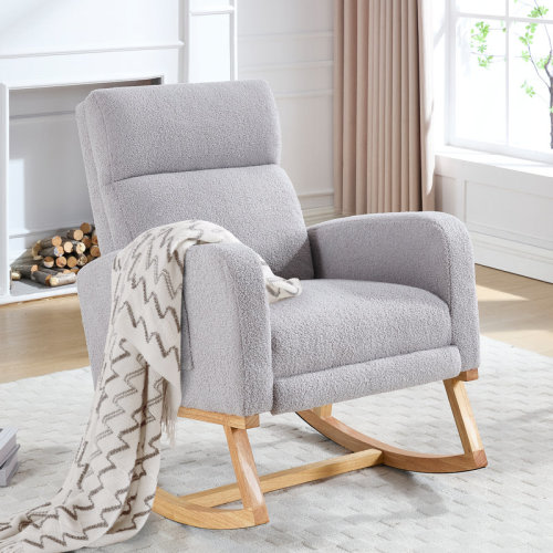 Isabelle & Max™ Anacely 28" Wide Rocking Chair with Solid Wood Leg and Footrest & Reviews | Wayfair
